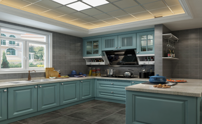 廚房櫥柜與墻面顏色搭配典型方案